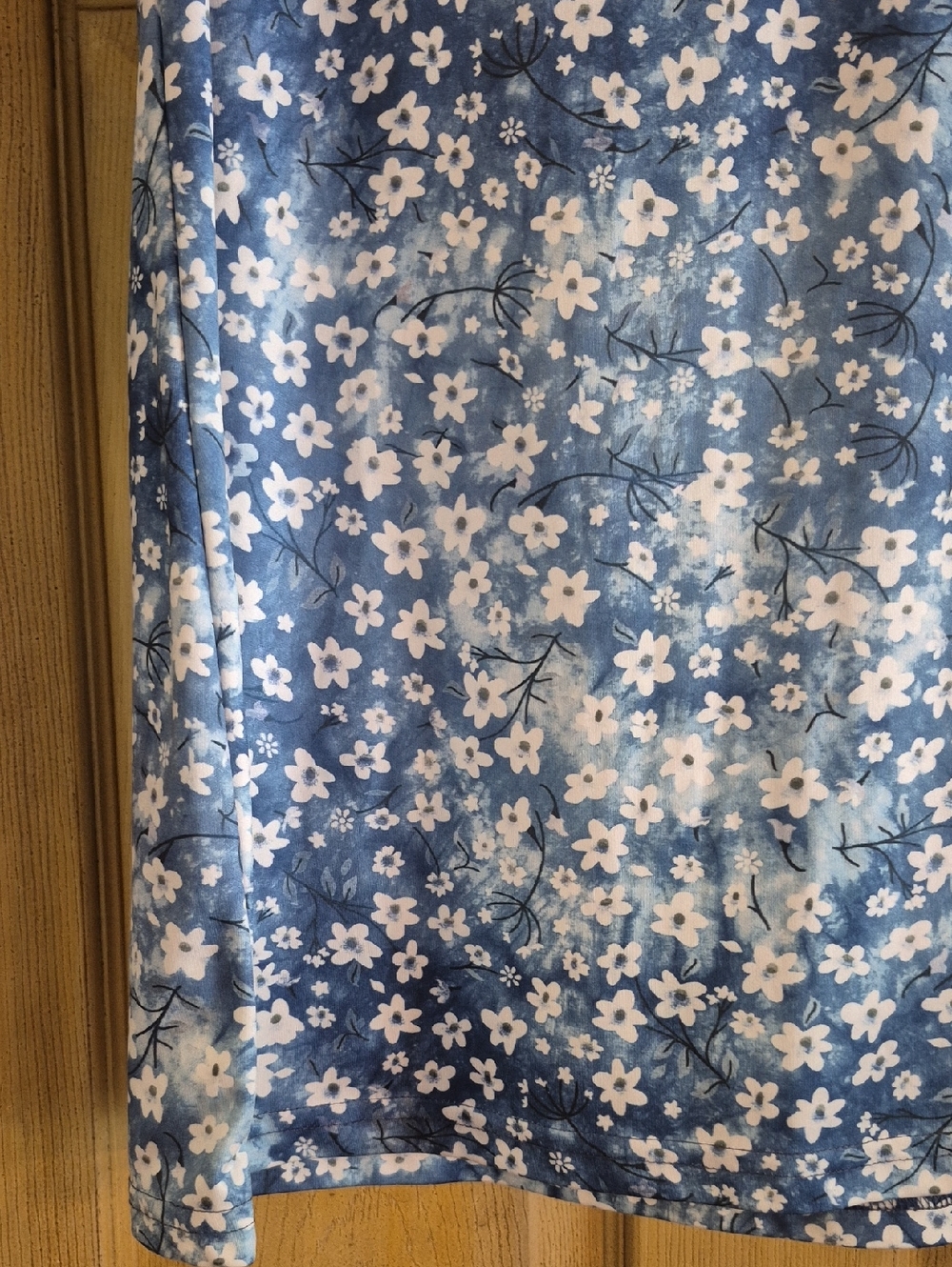 Tango Mango Sleeveless 1/4 Zip Front High Stand Up Neckline Blue White Floral L - Picture 4 of 14